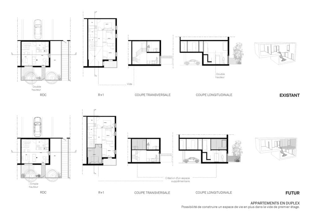 Évolutivité du logement © Agence Bruno Rollet Architecte